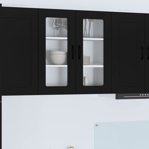 vidaXL Diskmaskin panel Kalmar Svart 80 x 31 x 80 cm Konstruerat trä