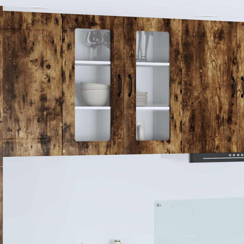 vidaXL Diskmaskin panel Kalmar Rökt ek 80 x 31 x 80 cm Konstruerat trä