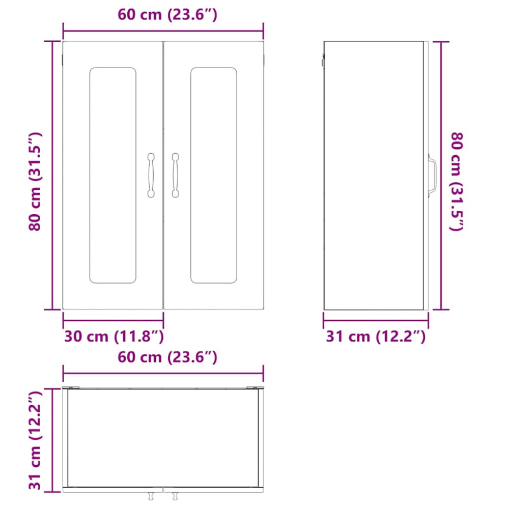 Produktbild för Diskmaskin panel Kalmar Gammalt trä 60 x 31 x 80 cm