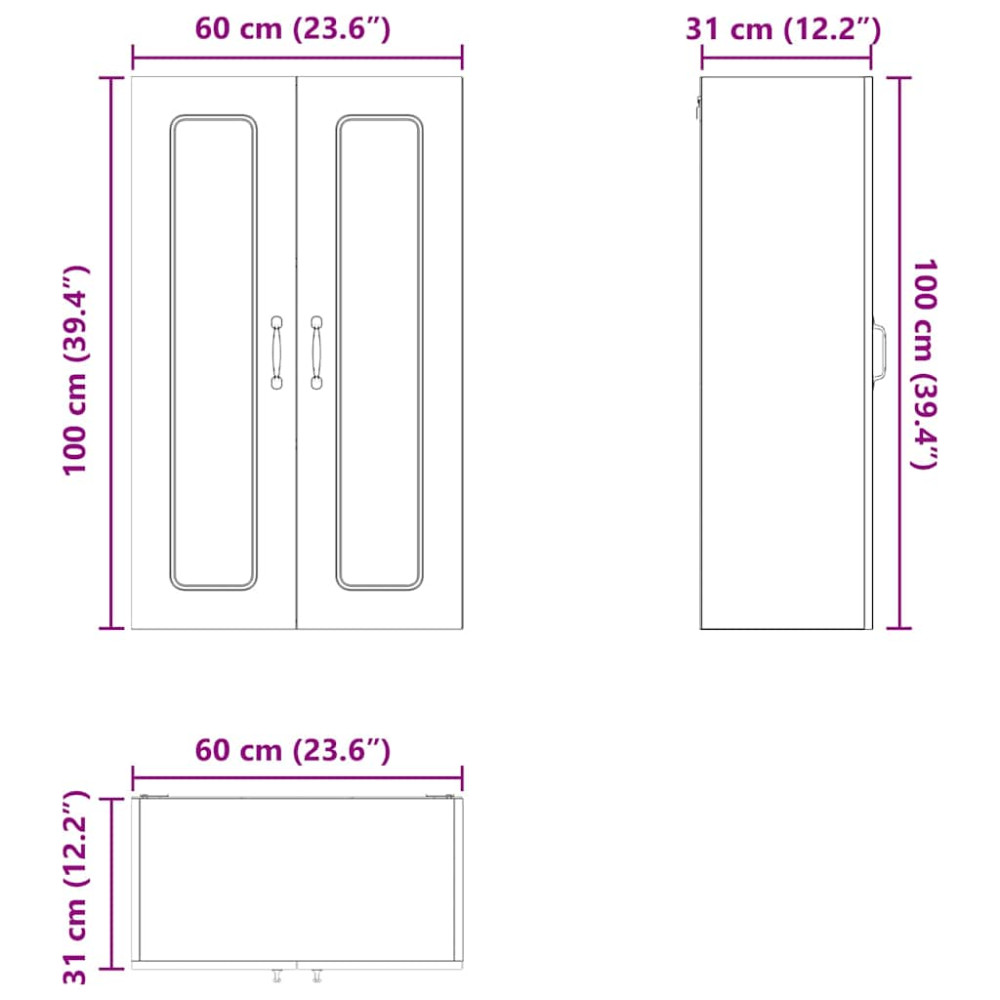 Produktbild för Diskmaskin panel Kalmar Högblanka vita 60 x 31 x 100 cm