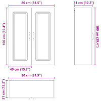 Produktbild för Diskmaskin panel Kalmar Brun Ek 80 x 31 x 100 cm