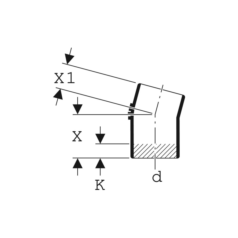 Produktbild för Silent-db20 bøjn. 15° 75mm