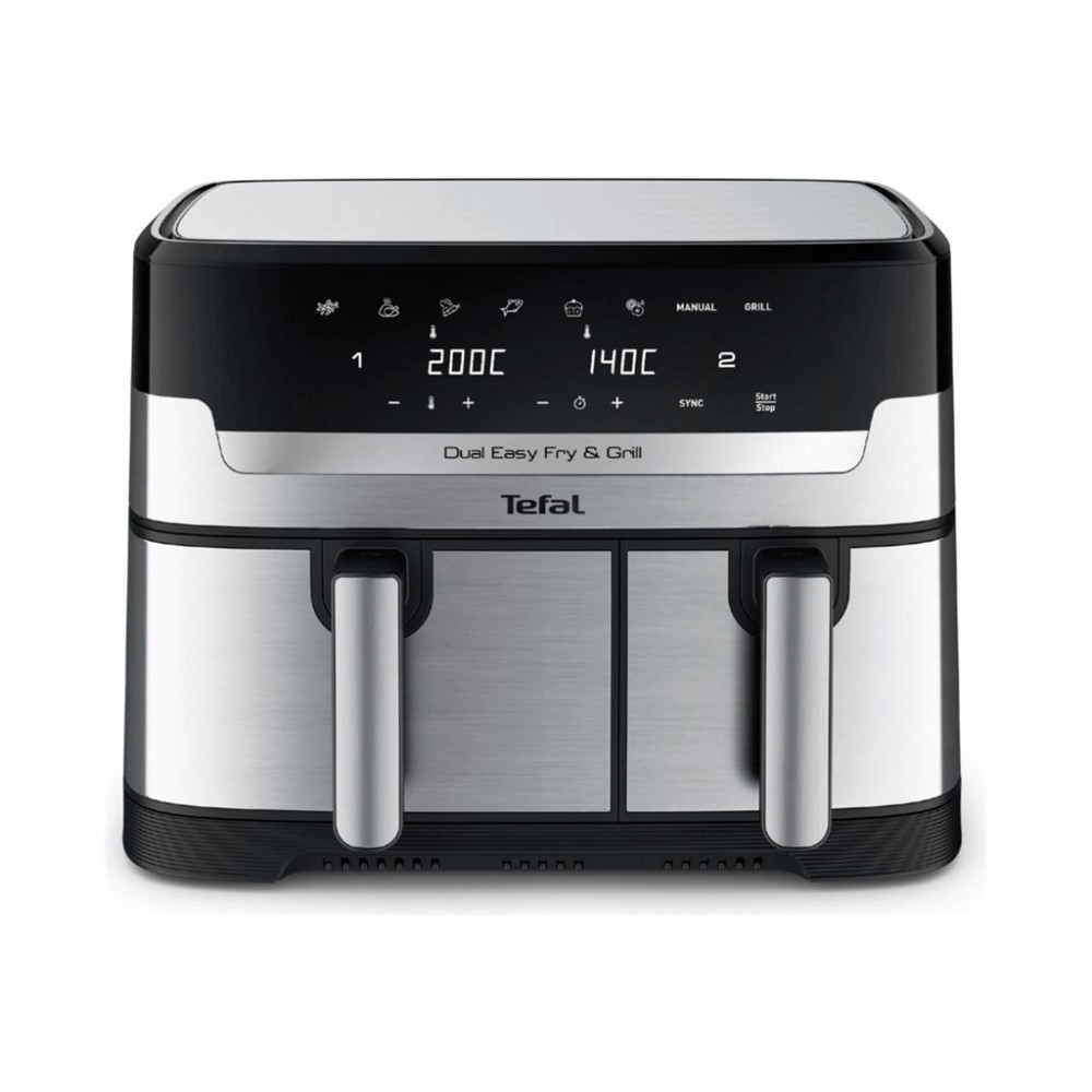 Produktbild för Tefal Dual Easy Fry & Grill EY905D10 - dubbel luftfritös - rostfritt stål