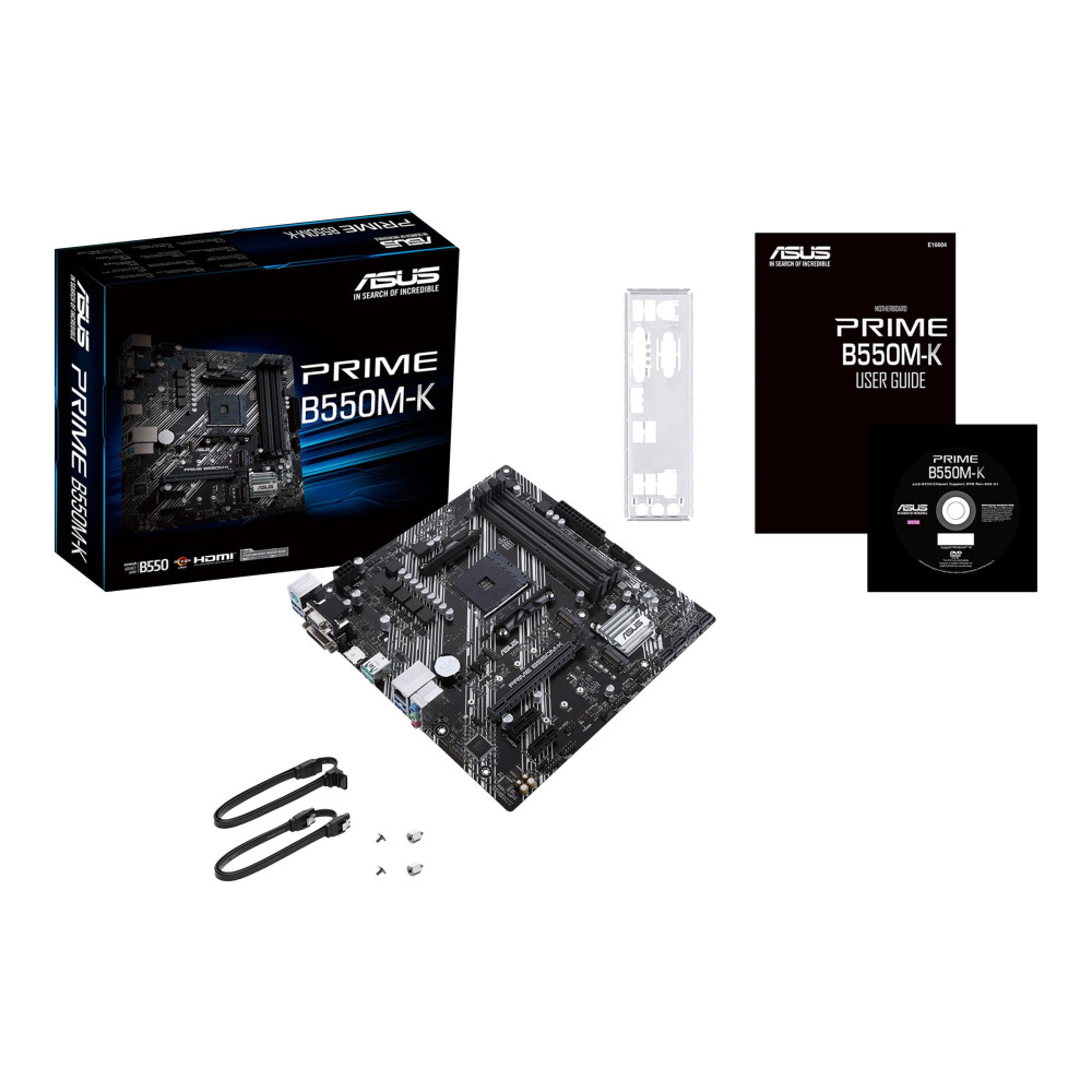 Produktbild för ASUS PRIME B550M-K - moderkort - micro ATX - Socket AM4 - AMD B550