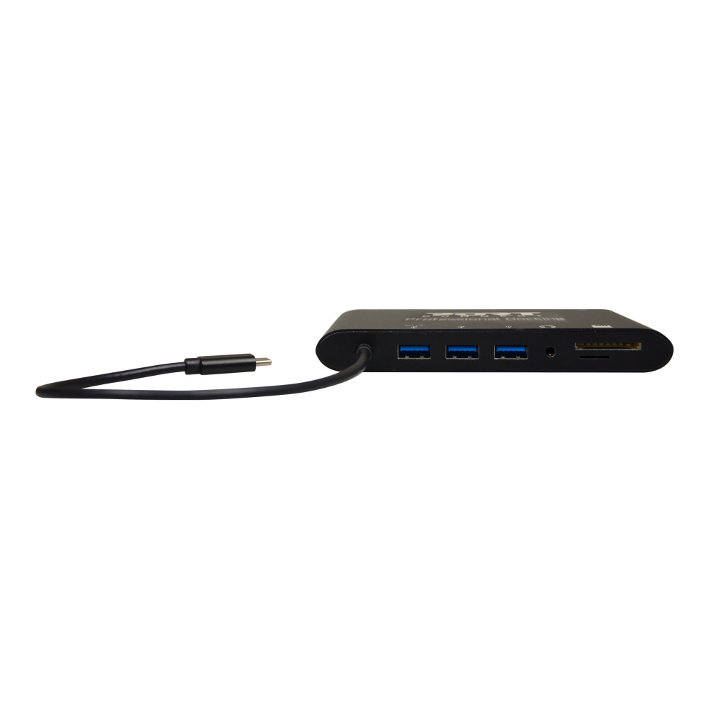 Produktbild för PORT connect TRAVEL 1X4K ++ - dockningsstation - USB-C - VGA, HDMI, Mini DP - 1GbE