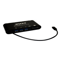 Produktbild för PORT connect TRAVEL 1X4K ++ - dockningsstation - USB-C - VGA, HDMI, Mini DP - 1GbE