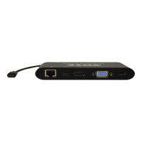 Produktbild för PORT connect TRAVEL 1X4K ++ - dockningsstation - USB-C - VGA, HDMI, Mini DP - 1GbE