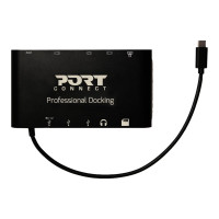 Produktbild för PORT connect TRAVEL 1X4K ++ - dockningsstation - USB-C - VGA, HDMI, Mini DP - 1GbE