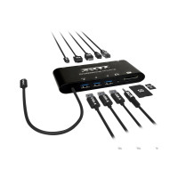 Produktbild för PORT connect TRAVEL 1X4K ++ - dockningsstation - USB-C - VGA, HDMI, Mini DP - 1GbE