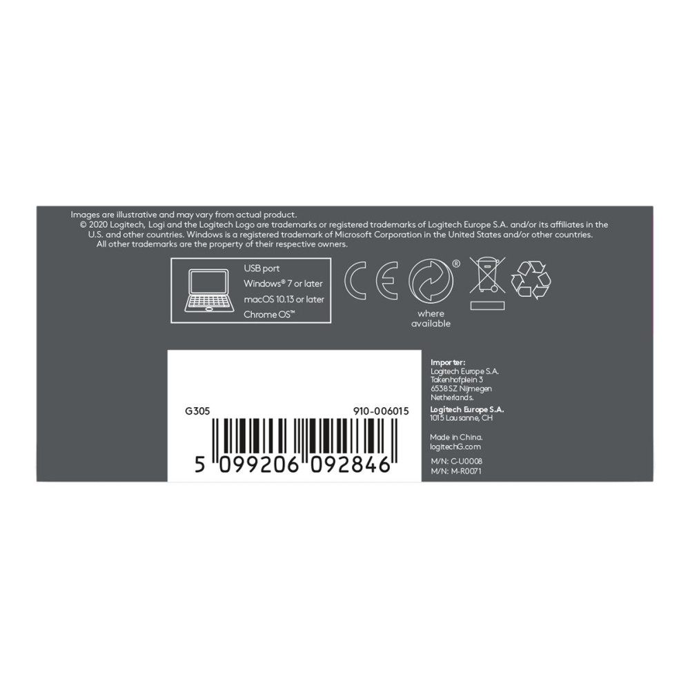 Produktbild för Logitech G G305 - mus - 2.4 GHz - blå