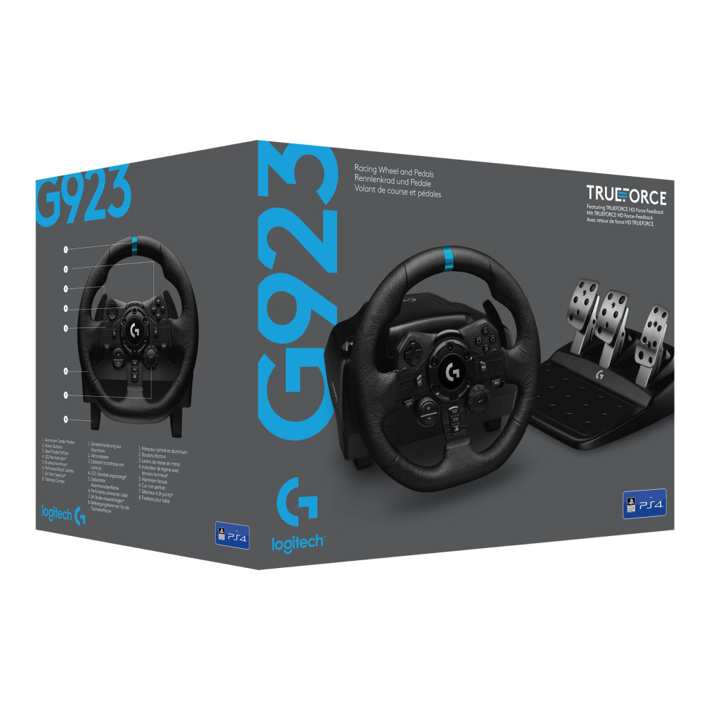 Produktbild för Logitech G923 - ratt- och pedaluppsättning - kabelansluten