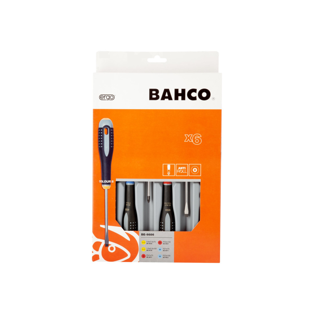 Produktbild för Bahco ergo BE-9886 - skruvmejseluppsättning - 6 delar