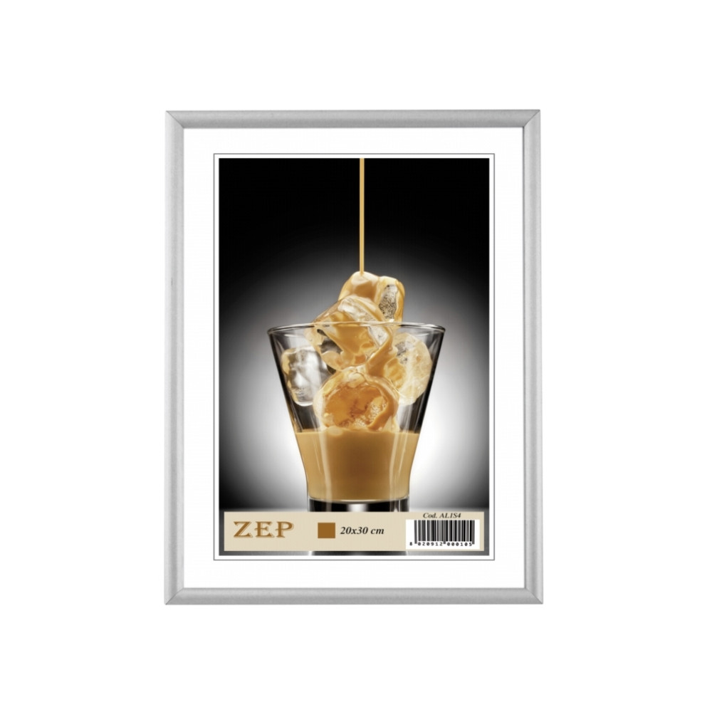 Produktbild för ZEP AL1S4, Enbildsram, Trä, Silver, Bord, Vägg, 20 x 30 cm,...
