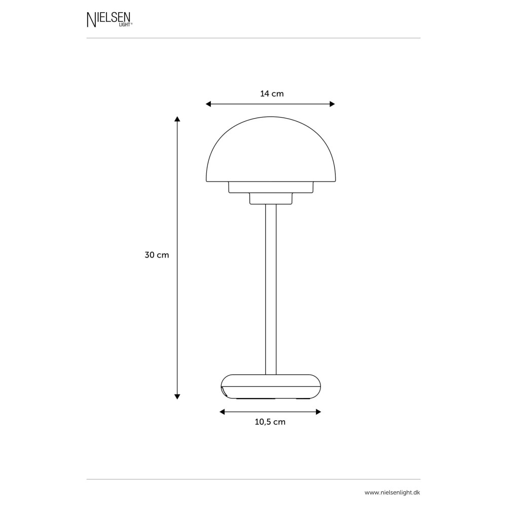 Produktbild för Nielsen Light Toscana Uppladdningsbar Bordslampa