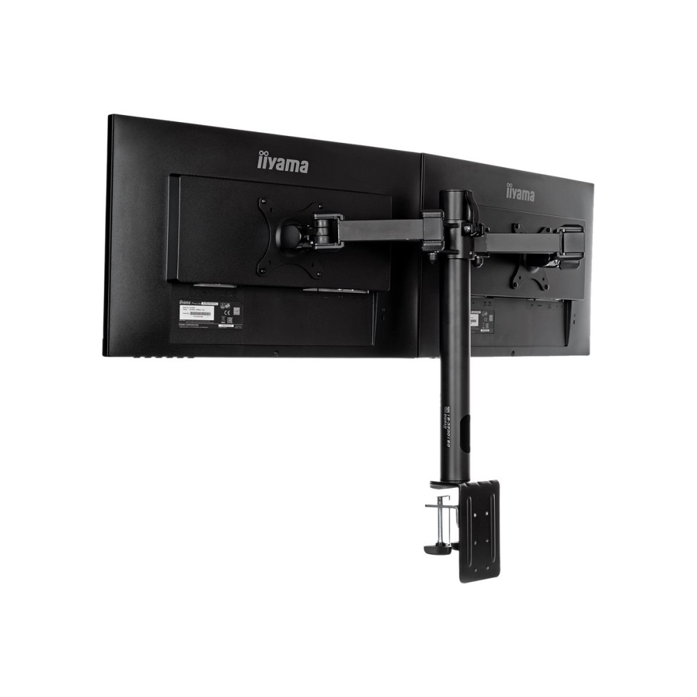 Produktbild för Iiyama DS1002C-B1 monteringssats - justerbar arm - för 2 monitorer - svart