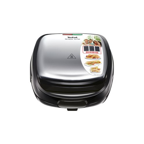 Tefal Tefal SNACK TIME 3PL SW342 - sandwichmaskin / våffeljärn / paninimaskin - svart/silver