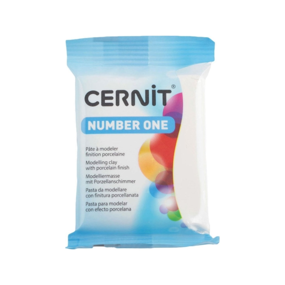 Produktbild för Cernit Number One - modellera - 56 g  - opak vit - polymer clay