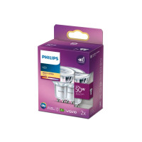 Produktbild för Philips - LED-spotlight - GU10 - 4.6 W - varmt vitt ljus - 2700 K (paket om 2)