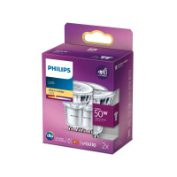Produktbild för Philips - LED-spotlight - GU10 - 4.6 W - varmt vitt ljus - 2700 K (paket om 2)