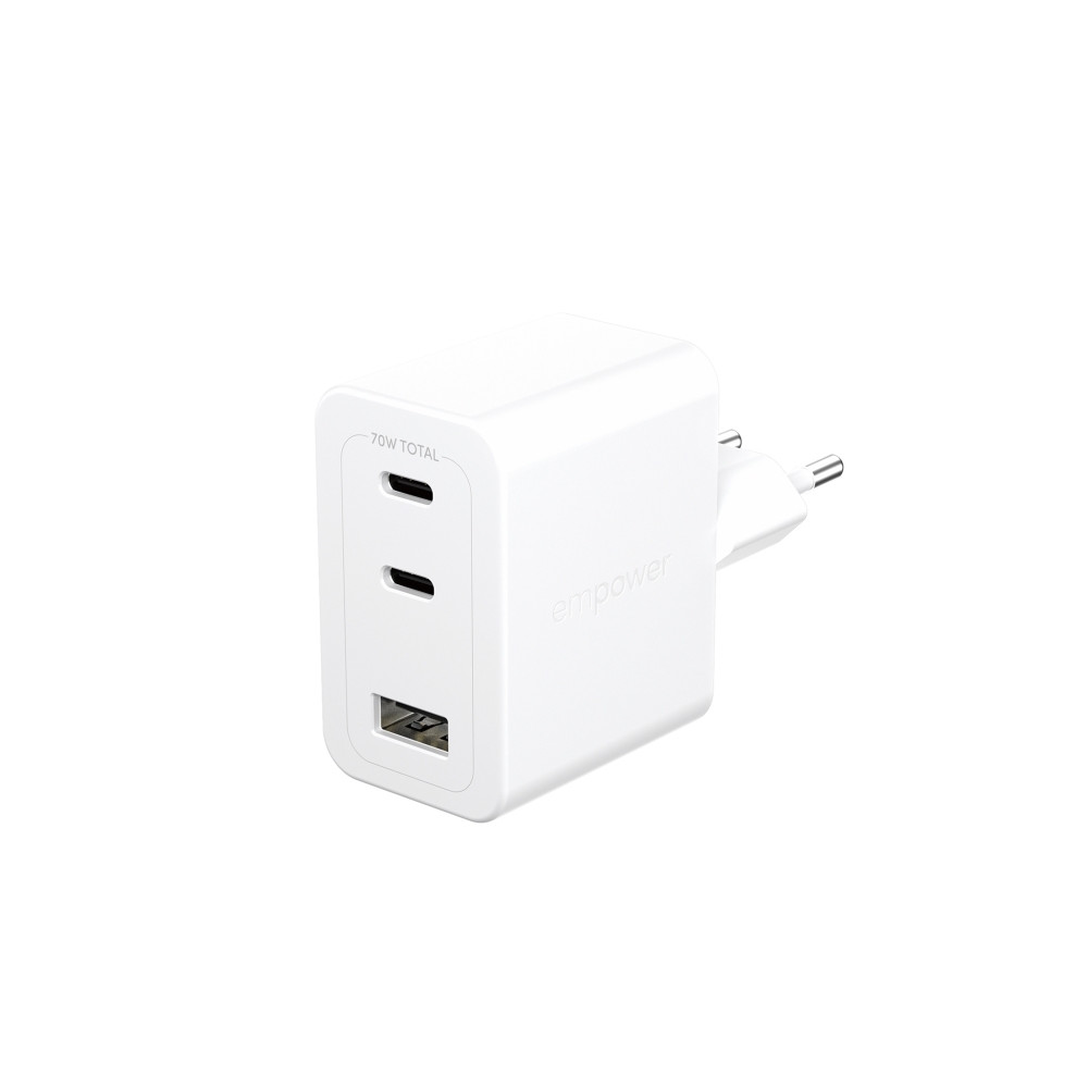 Produktbild för empower by PanzerGlass strömadapter - 2 x USB-C, USB typ A - 70 watt