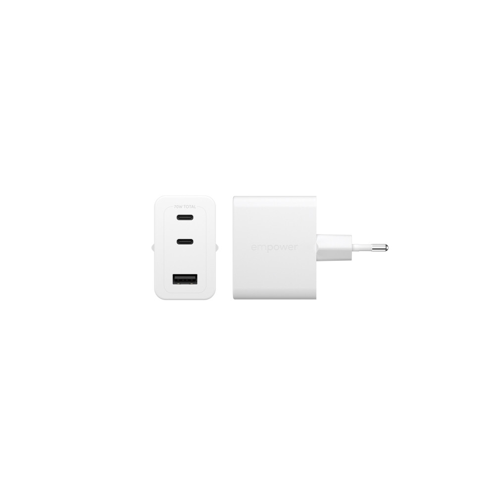 Produktbild för empower by PanzerGlass strömadapter - 2 x USB-C, USB typ A - 70 watt