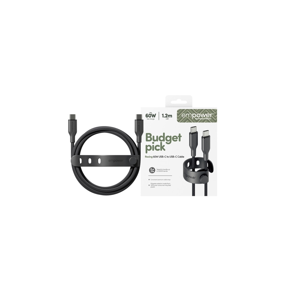 Produktbild för empower by PanzerGlass Racing - USB typ C-kabel - USB-C till USB-C - 1.2 m