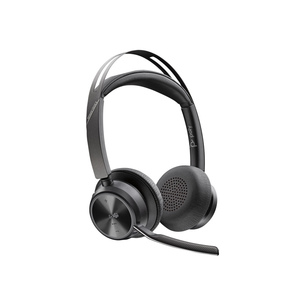 Produktbild för HP Poly Voyager Focus 2 - headset - USB-C via Bluetooth-adapter, USB-A via Bluetooth-adapter - med laddningsställ
