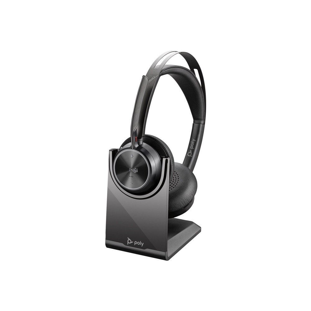 Produktbild för HP Poly Voyager Focus 2 - headset - USB-C via Bluetooth-adapter, USB-A via Bluetooth-adapter - med laddningsställ
