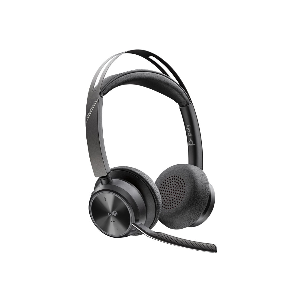 Produktbild för HP Poly Voyager Focus 2 - headset - USB-C via Bluetooth-adapter, USB-A via Bluetooth-adapter - med laddningsställ