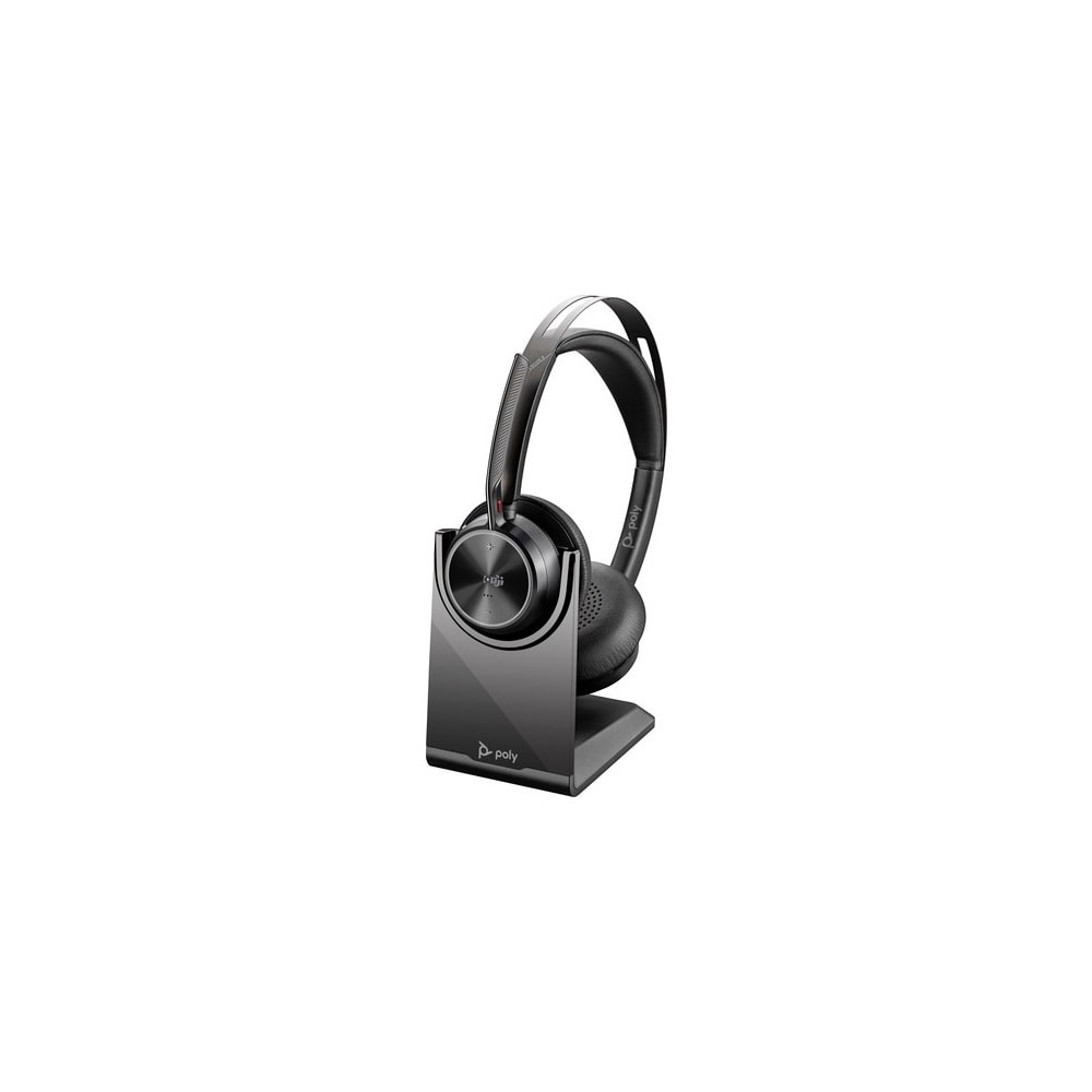 Produktbild för HP Poly Voyager Focus 2 - headset - USB-C via Bluetooth-adapter, USB-A via Bluetooth-adapter - med laddningsställ