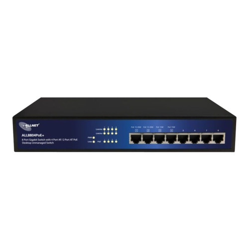 ALLNET ALLNET ALL8804PoE+ - switch - 8 portar - ohanterad - rackmonterbar