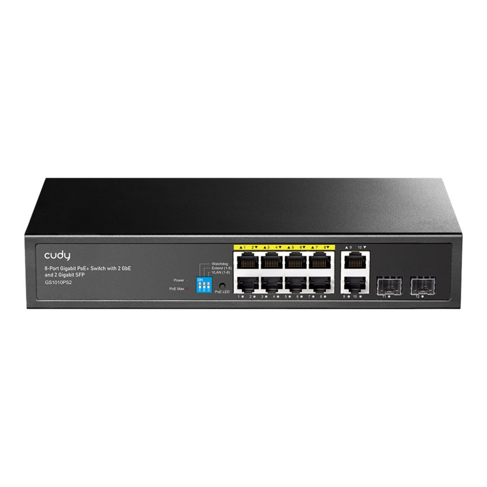 Produktbild för Cudy GS1010PS2 - 2.0 - switch - 8 portar - rackmonterbar