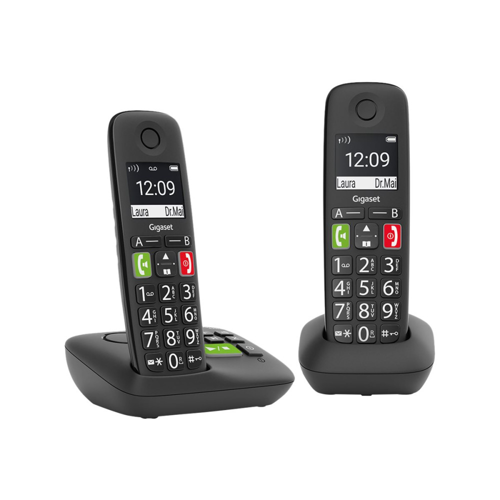 Produktbild för Gigaset E290A Duo - trådlös telefon - svarssysten med nummerpresentation + 1 extra handuppsättning