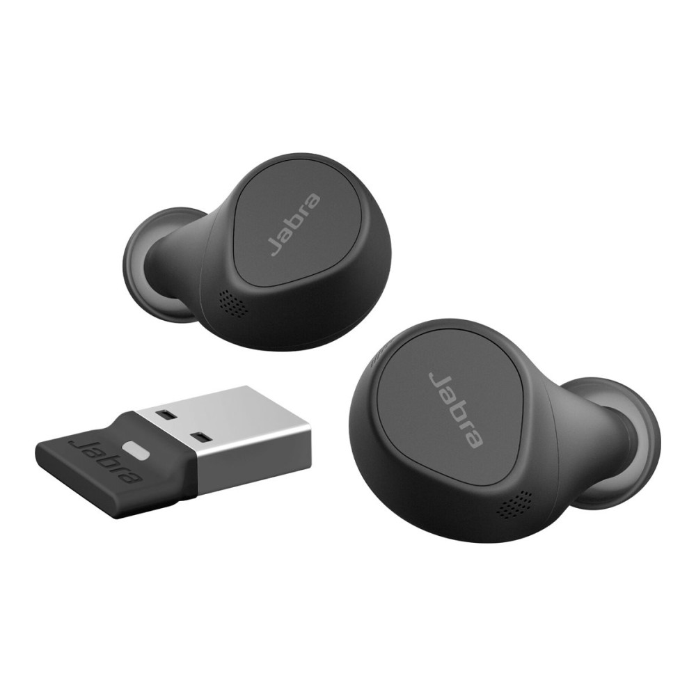 Produktbild för Jabra Evolve2 Buds UC - True wireless-hörlurar med mikrofon - USB-A via Bluetooth-adapter