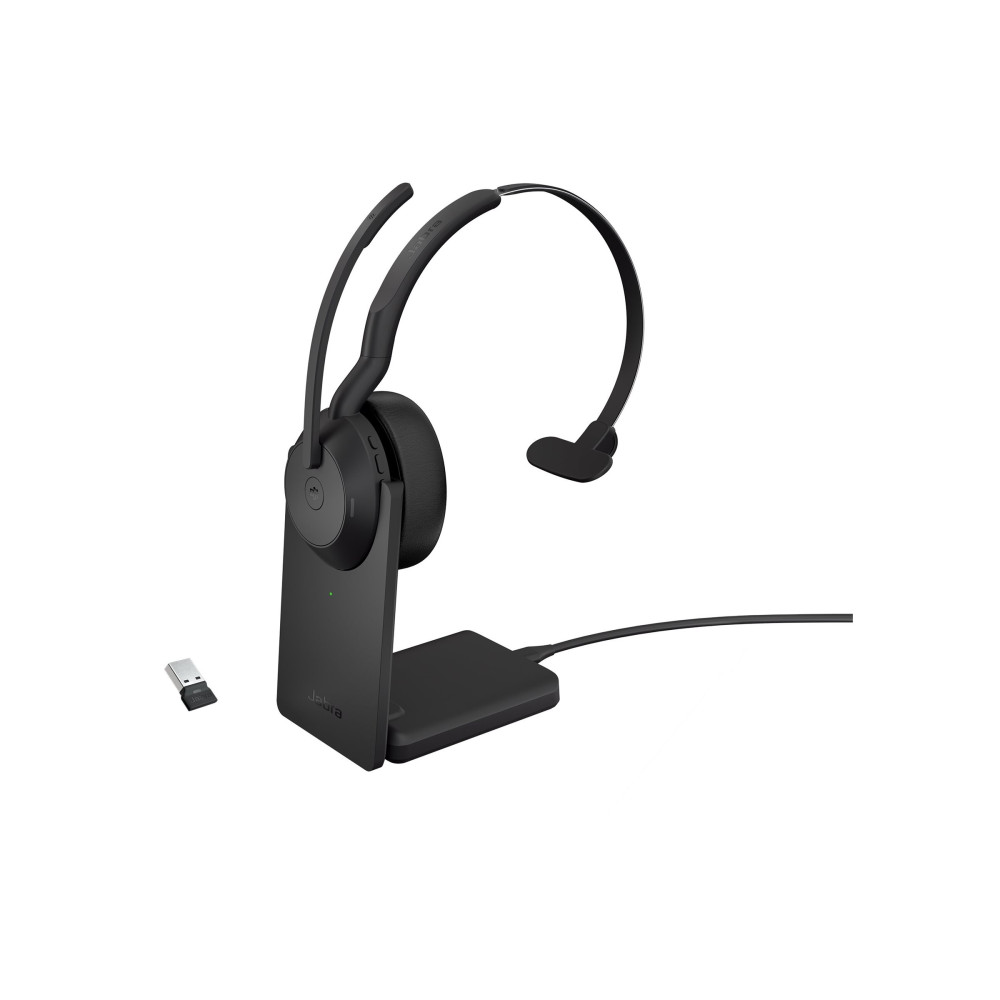 Produktbild för Jabra Evolve2 55 MS Mono - headset - USB-A via Bluetooth-adapter - med laddningsställ