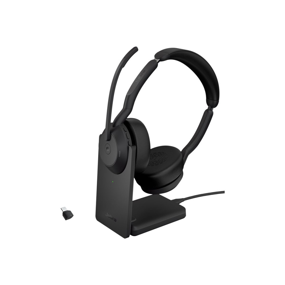 Produktbild för Jabra Evolve2 55 MS Stereo - headset - USB-C - med laddningsställ