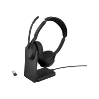 Produktbild för Jabra Evolve2 55 UC Stereo - headset - USB-C, USB-A - med laddningsställ