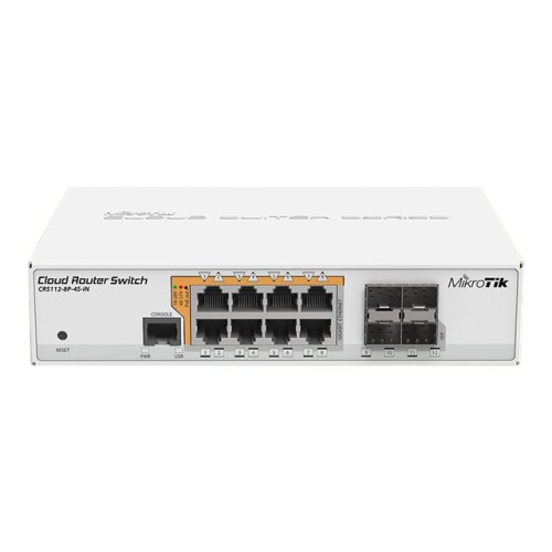 MikroTik MikroTik Cloud Router Switch CRS112-8P-4S-IN - switch - 12 portar - Administrerad - rackmonterbar