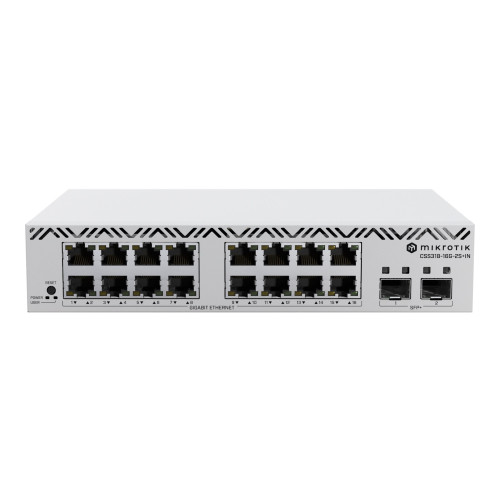 MikroTik CSS318-16G-2S+IN - switch - 18 portar - smart - rackmonterbar - Osorterat