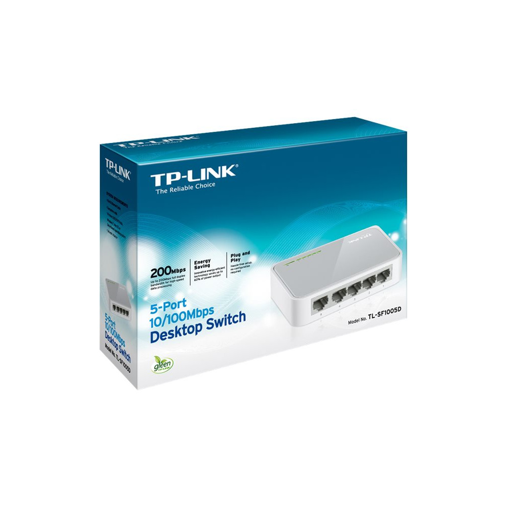 Produktbild för TP-Link TL-SF1005D 5-Port 10/100Mbps Desktop Switch - switch - 5 portar