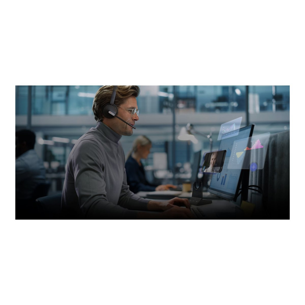 Produktbild för Yealink WH64 Dual - headset - med BHC70 laddningsställ
