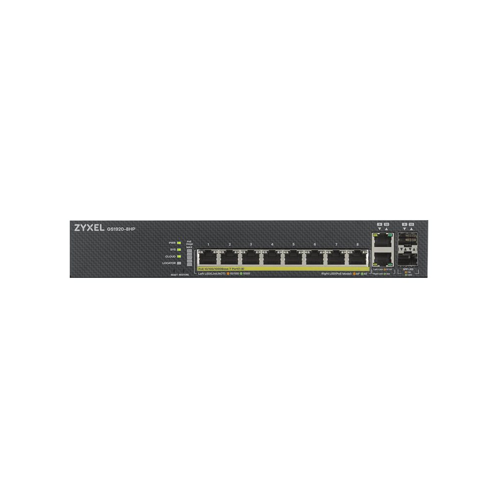 Produktbild för Zyxel GS1920-8HPv2 - switch - 8 portar - smart