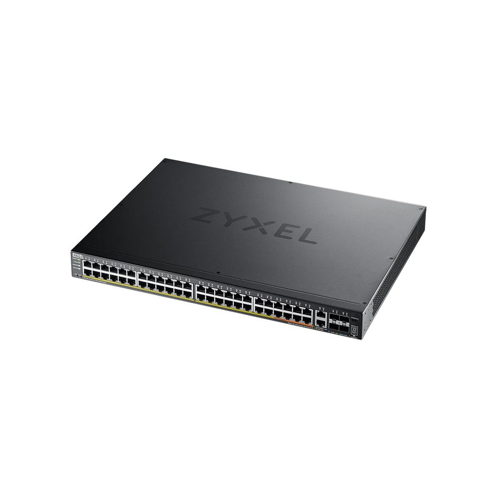 Produktbild för Zyxel XGS2220 Series XGS2220-54HP - switch - 48-portars GbE L3-åtkomst, NebulaFLEX Cloud med 6 10 G uplink - 54 portar - Administrerad - rackmonterbar
