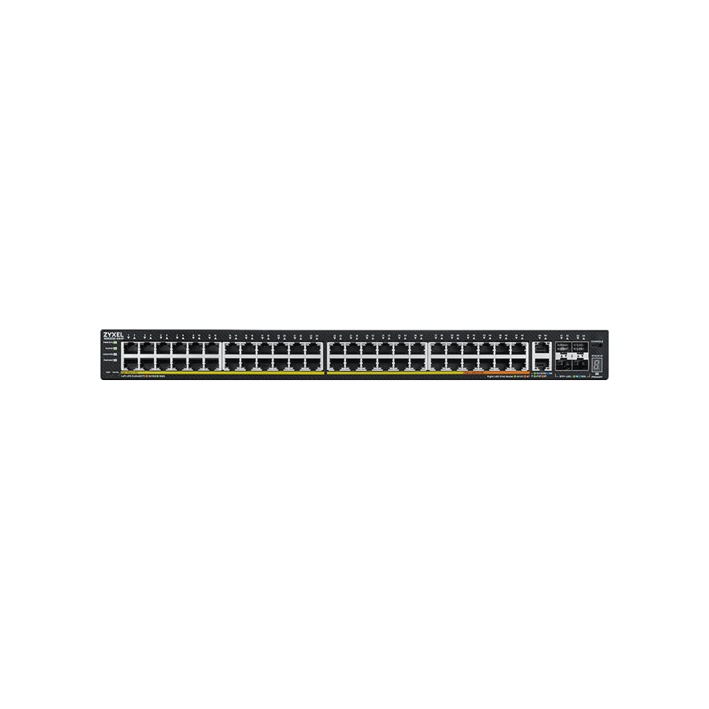 Produktbild för Zyxel XGS2220 Series XGS2220-54HP - switch - 48-portars GbE L3-åtkomst, NebulaFLEX Cloud med 6 10 G uplink - 54 portar - Administrerad - rackmonterbar