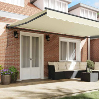 Produktbild för Markisram Kräm 500 × 300 cm Polyester med PU-beläggning