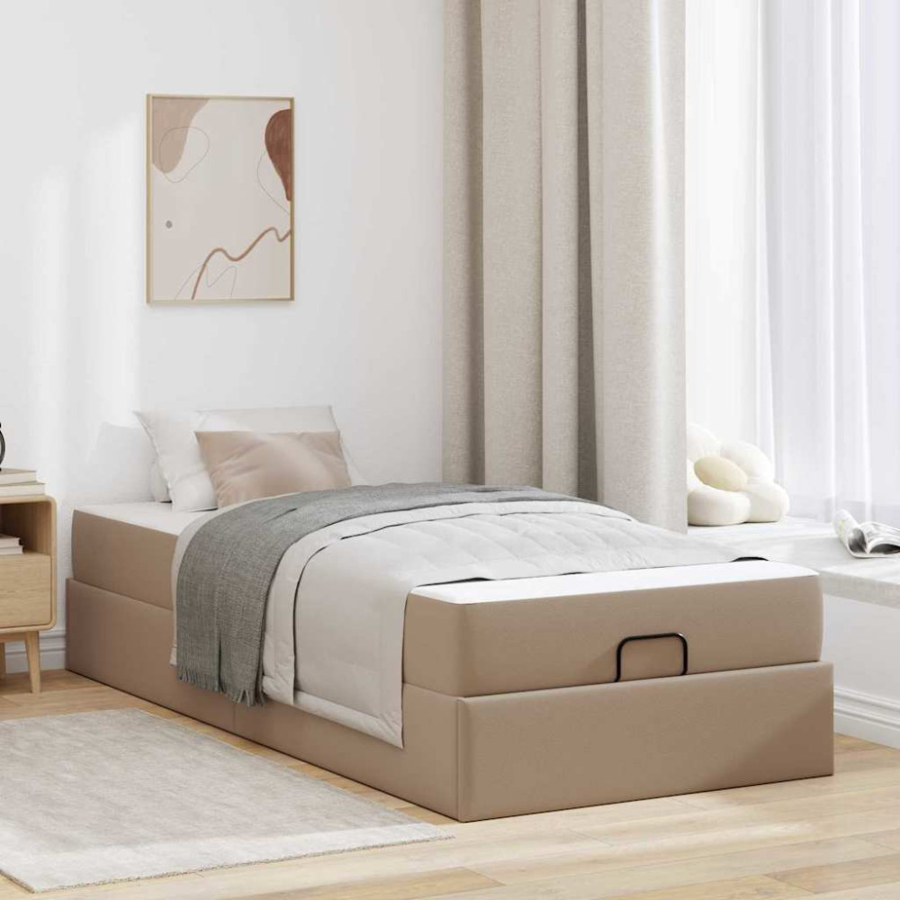 Produktbild för Sängram med madrass Övrigt 2 pcs Tan PVC