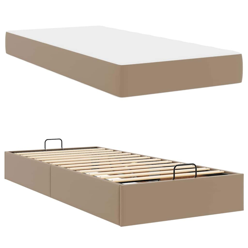 Produktbild för Sängram med madrass Övrigt 2 pcs Tan PVC