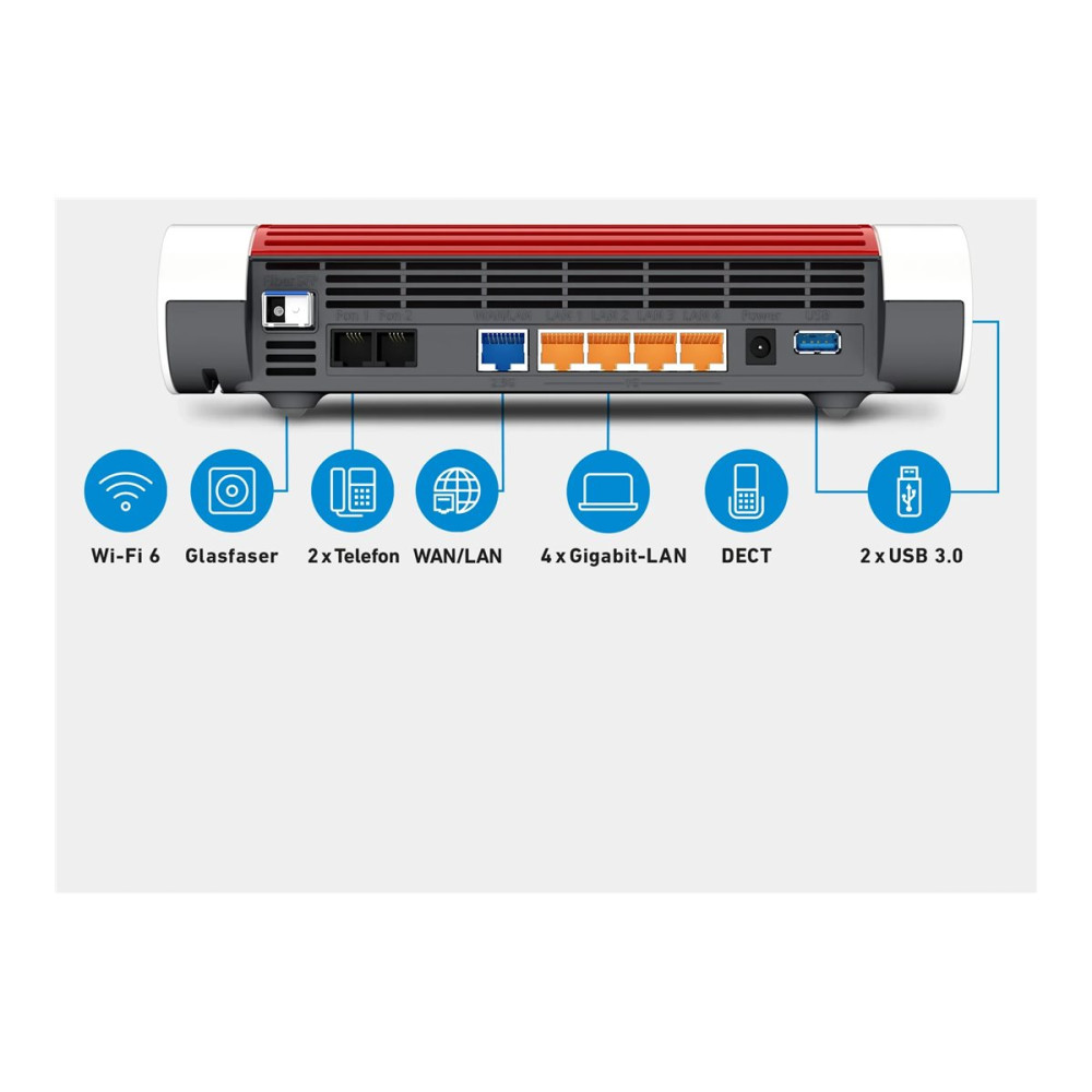 Produktbild för FRITZ!Box 5590 Fiber - trådlös router - GPON-terminal / röstkort - Wi-Fi 6 - skrivbordsmodell