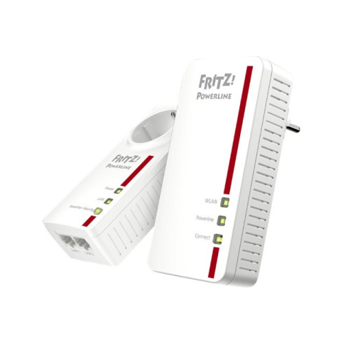 FRITZ! FRITZ!Powerline 1260E - WLAN Set - PowerLine adaptersats - Wi-Fi 5 - vägginsticksbar