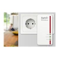 Produktbild för FRITZ!Powerline 1260E - PowerLine adaptersats - Wi-Fi 5 - vägginsticksbar